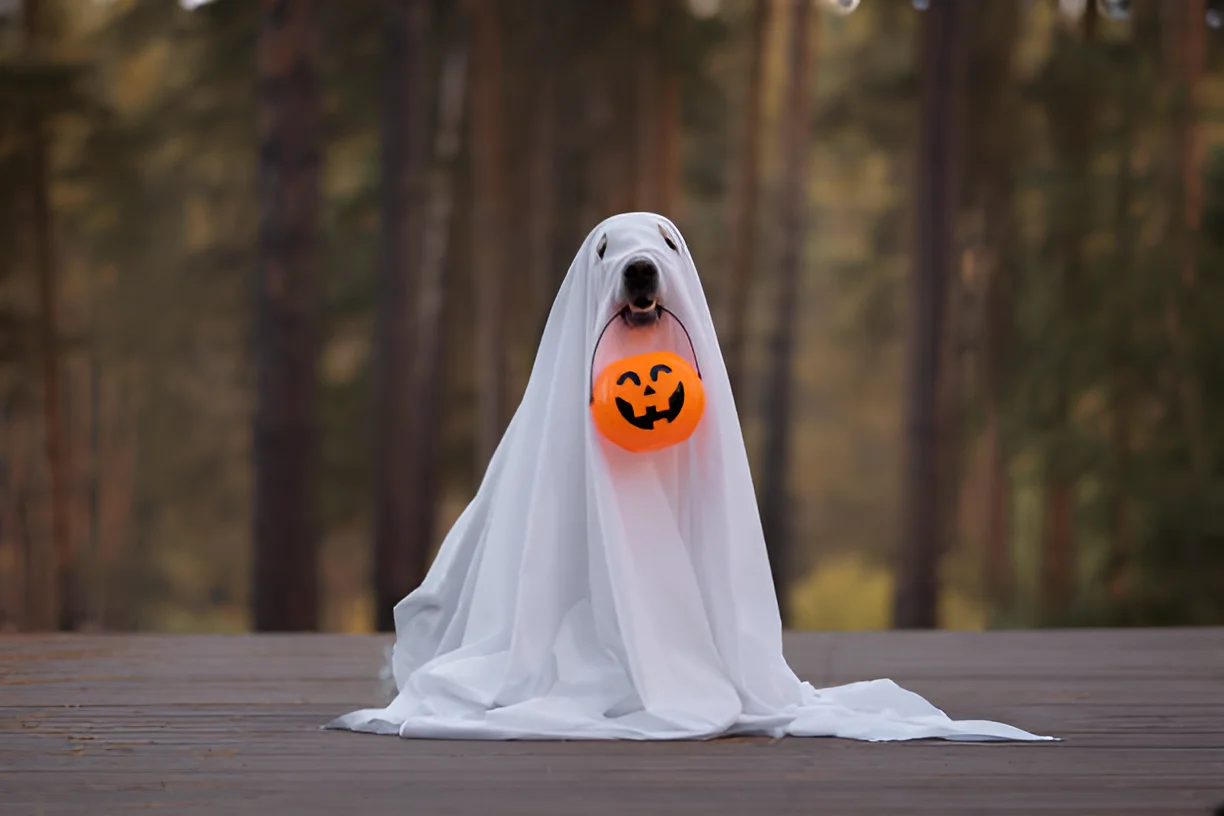 How to Make a Ghost Costume for a Golden Retriever